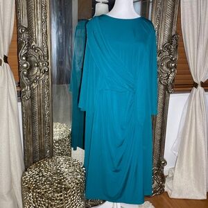 Spense Woman Teal Draped Dress Size 18W Plus Worn Once